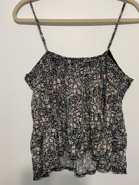 Floral Smocked Off-Shoulder Spaghetti Strap Top - Black Floral goods for life